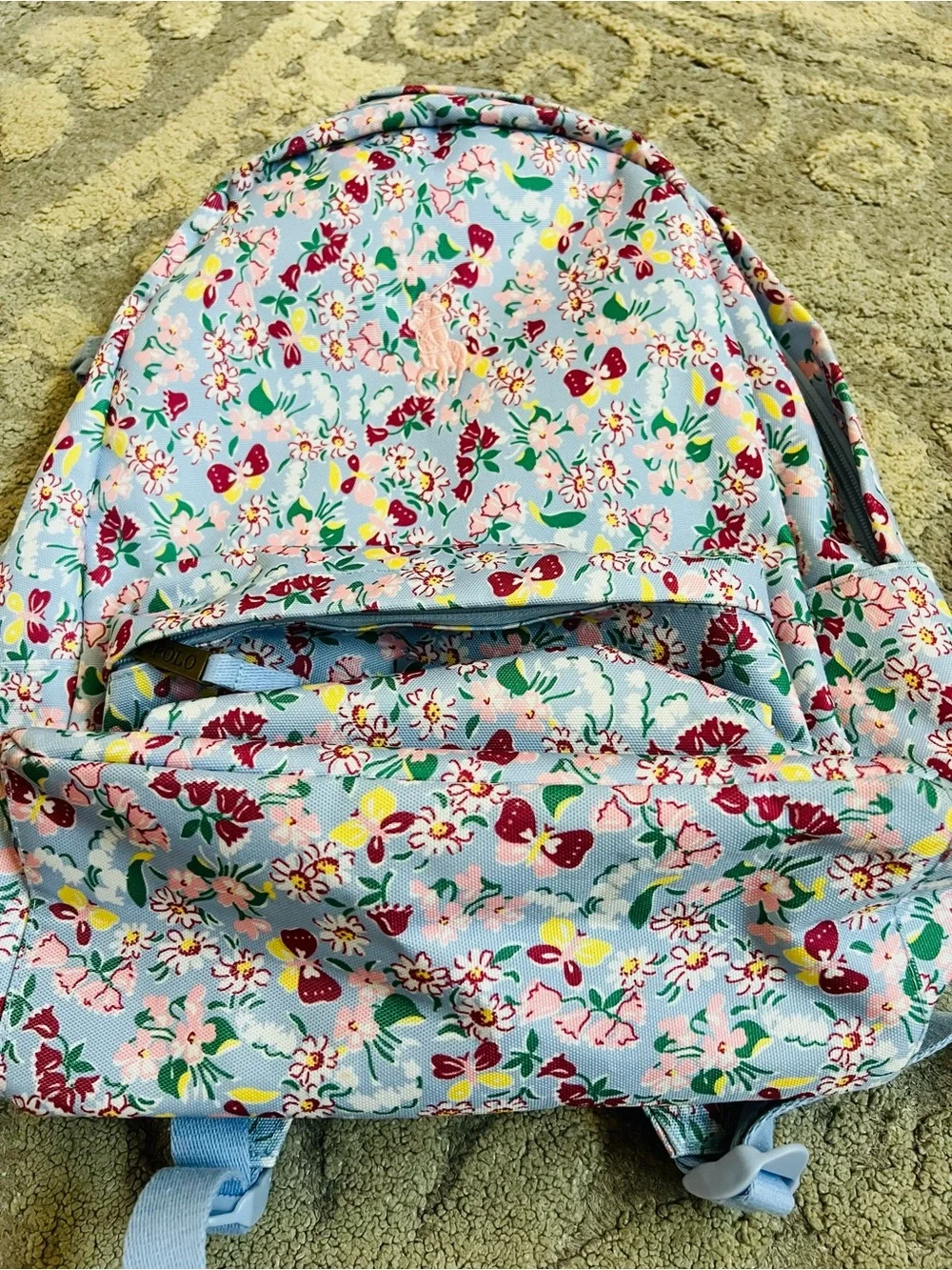 NWT❤️Polo Ralph Lauren Parisian Bear Print large Backpack